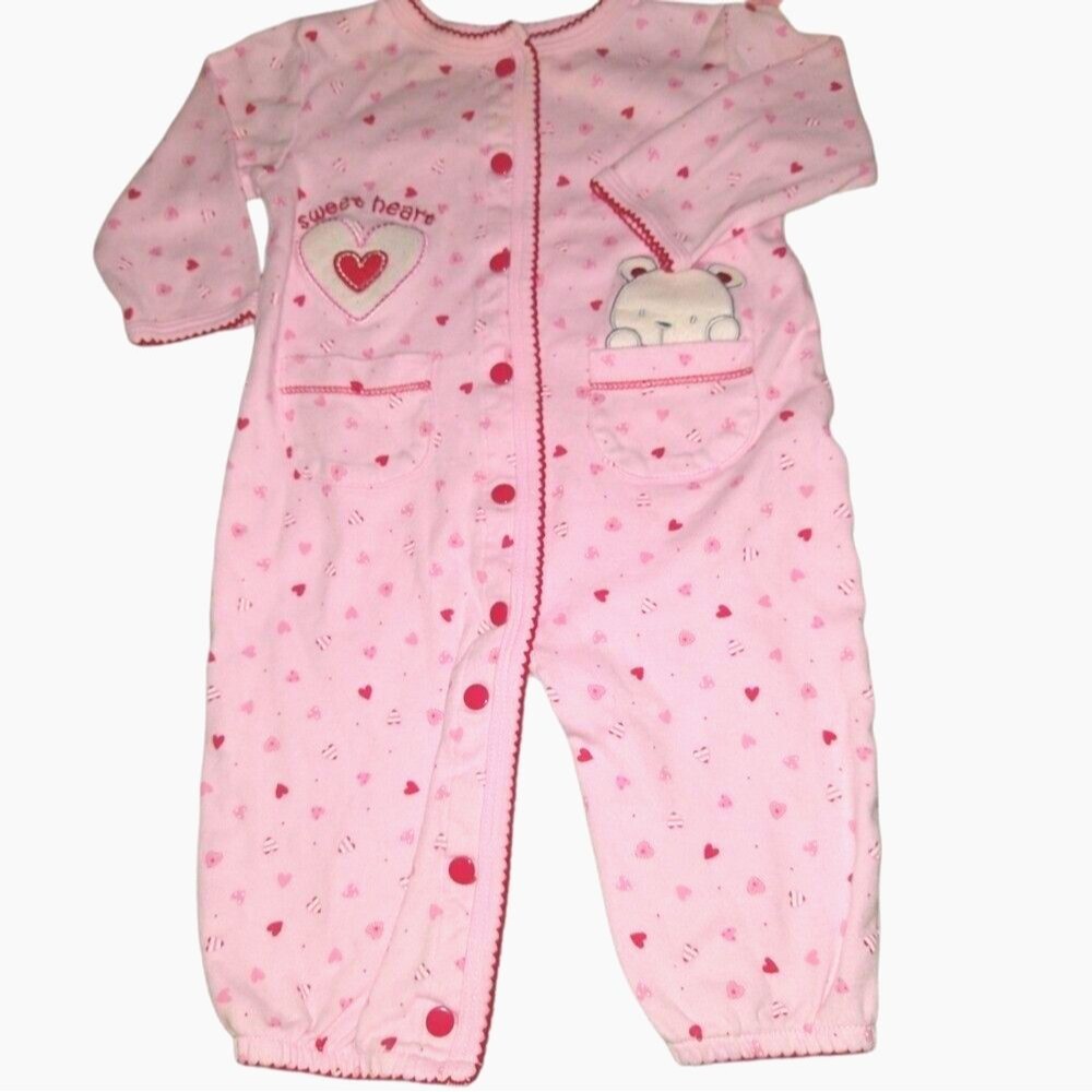 Carter’s Baby Girl Pink Heart Romper 3-6m